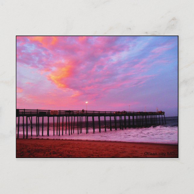 Postal Atardecer en el muelle (Anverso)