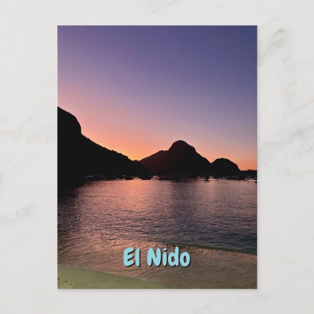 Postal Atardecer en El Nido (Anverso)