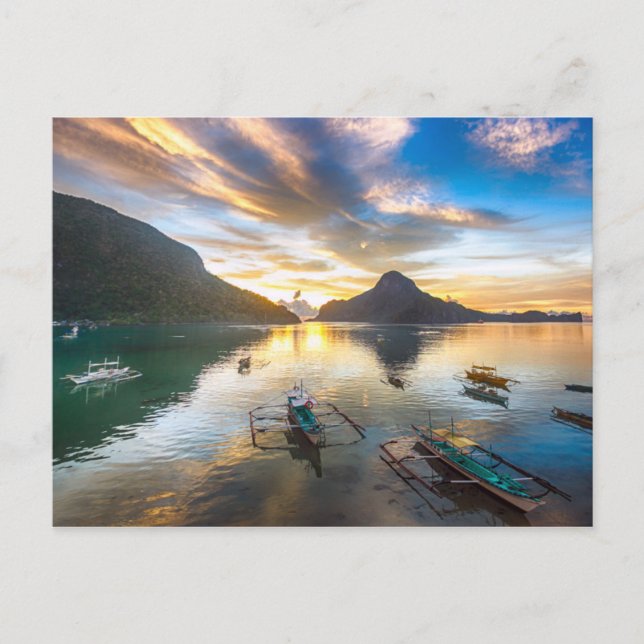 Postal Atardecer en El Nido (Anverso)