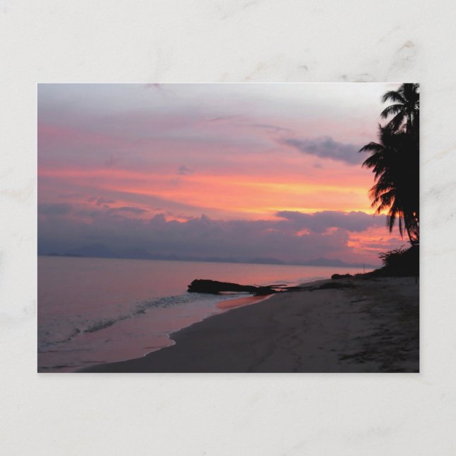 Postal Atardecer en el océano Koh Samui en Tailandia (Anverso)