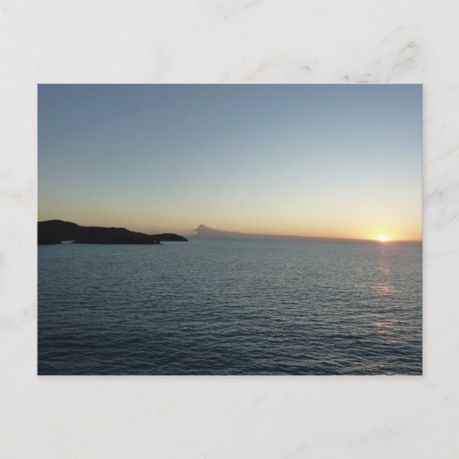 Postal Atardecer en el paisaje marino de la isla Antigua  (Anverso)