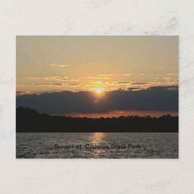 Postal Atardecer en el Parque Estatal Codorus (Anverso)