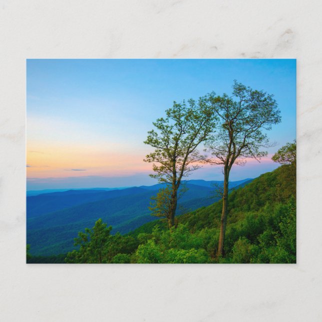 Postal Atardecer en el parque nacional de shenandoah (Anverso)