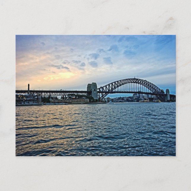 Postal Atardecer en el puente del puerto de Sydney - Aust (Anverso)