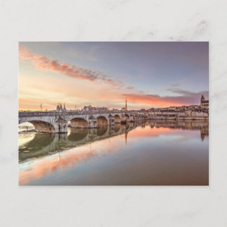 Postal Atardecer en el puente Jacques Gabriel de Blois, F