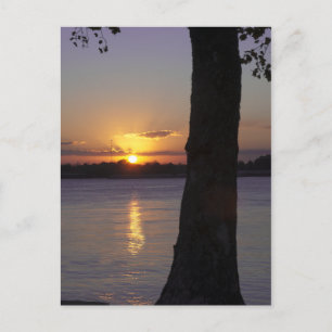 Postal Atardecer en el río Misisipi