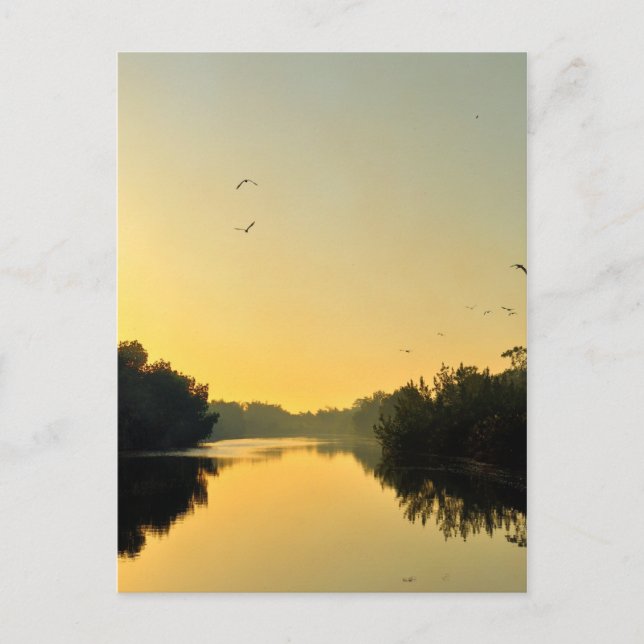 Postal Atardecer en el río Negril (Anverso)