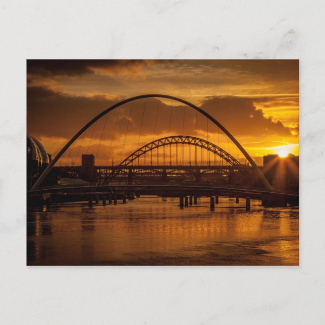 Postal Atardecer en el río Tyne (Anverso)