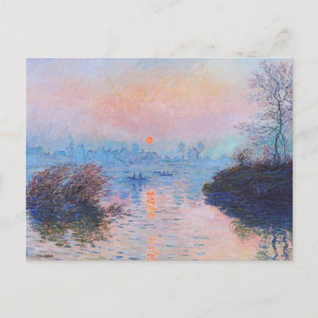 Postal Atardecer en el Sena por Claude Monet (Anverso)