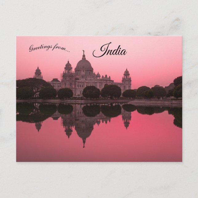 Postal Atardecer en el Victoria Memorial Kolkota India (Anverso)