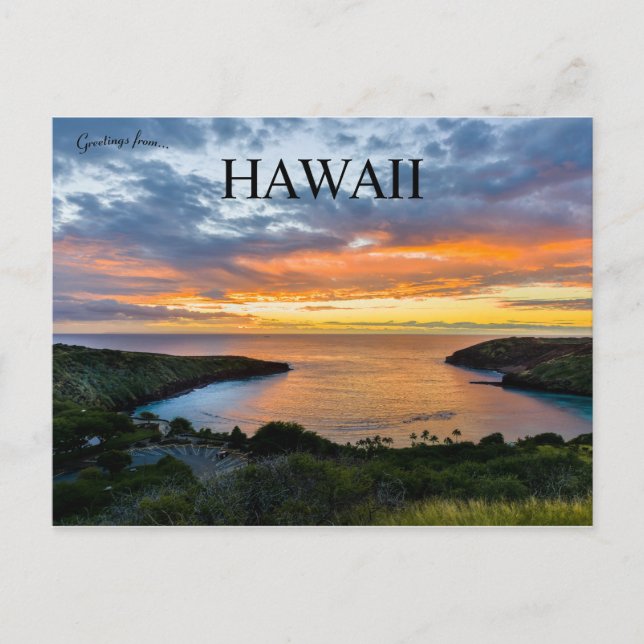 Postal Atardecer en Hanauma Bay Hawaii (Anverso)