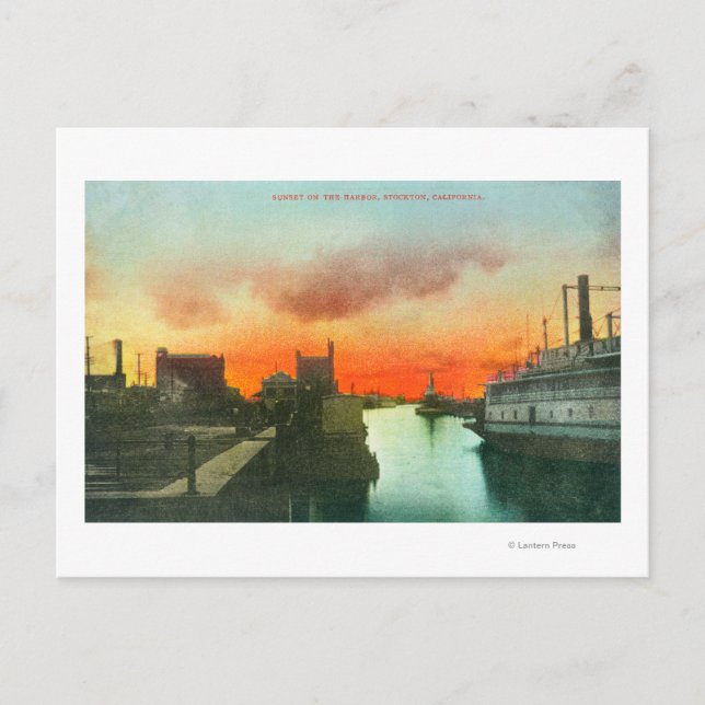 Postal Atardecer en Harbour ViewStockton, CA (Anverso)