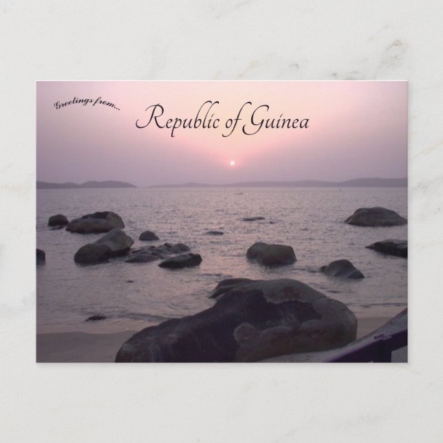 Postal Atardecer en Iles de Los República de Guinea (Anverso)