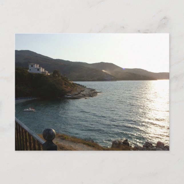 Postal Atardecer en Kassiopi, Corfú (Grecia) (Anverso)
