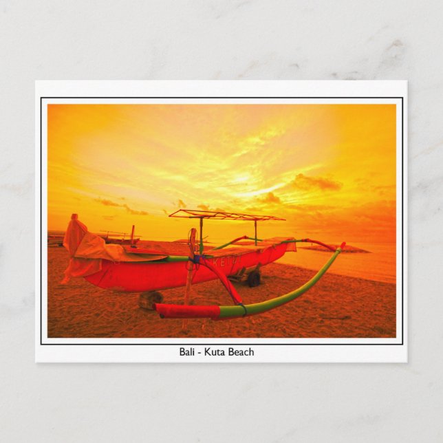 Postal Atardecer en Kuta (Anverso)