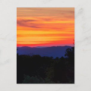Postal Atardecer en la autopista Blue Ridge Parkway