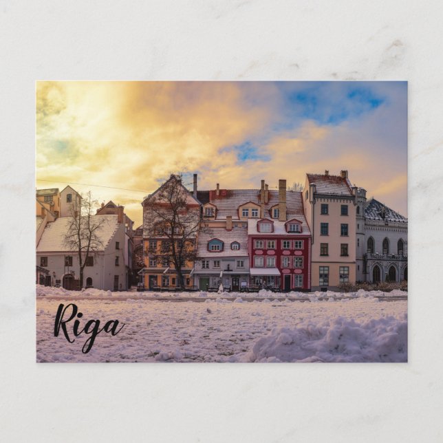 Postal Atardecer en la calle Riga (Anverso)