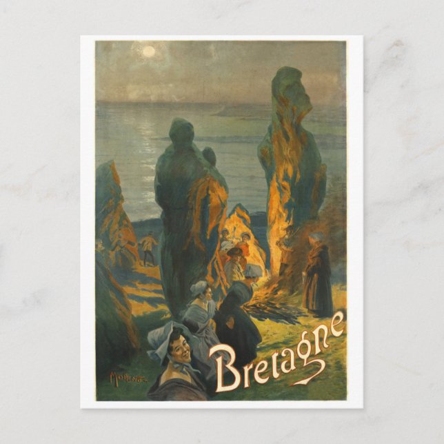 Postal Atardecer en la costa de Bretaña, Francia (Anverso)