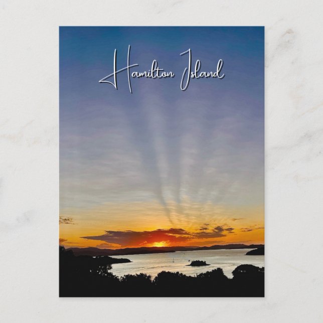 Postal Atardecer en la Isla Hamilton (Anverso)