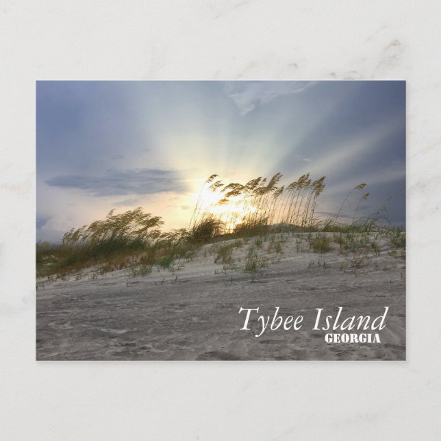 Postal Atardecer en la isla Tybee, Georgia (Anverso)