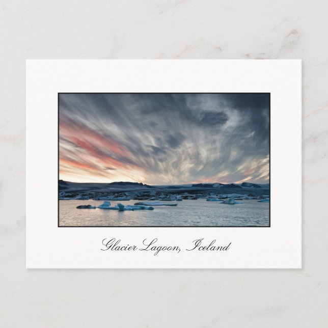 Postal Atardecer en la laguna Glacier 2010 (Anverso)