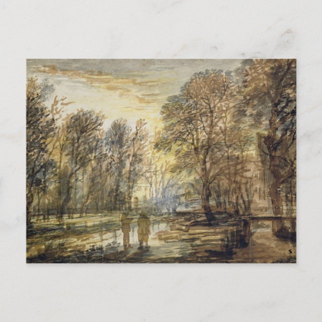 Postal Atardecer en la madera (Anverso)