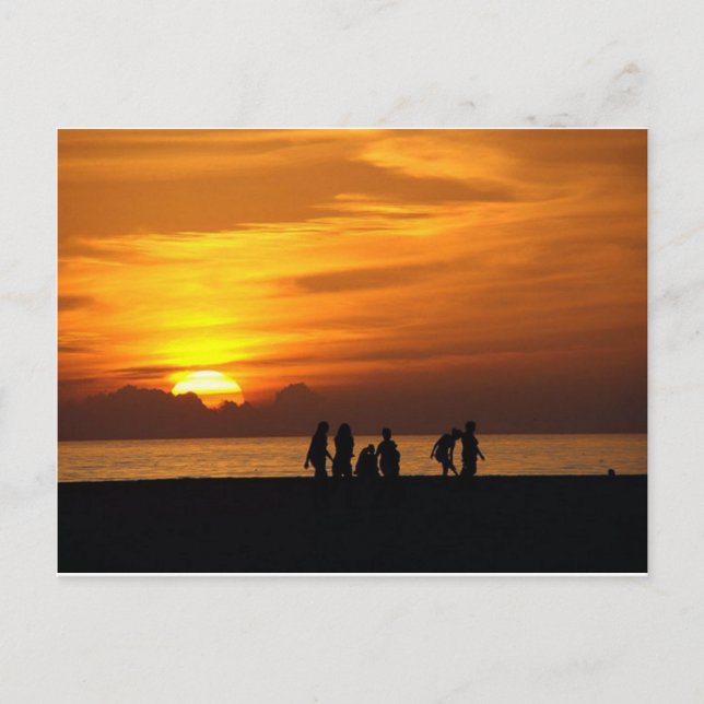 Postal Atardecer En La Playa (Anverso)