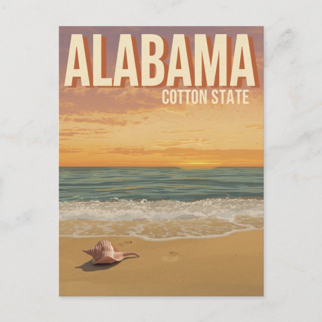 Postal Atardecer en la playa de Alabama (Anverso)