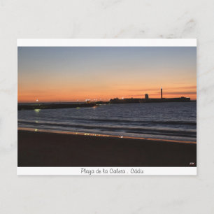 Postal Atardecer en la playa de la Caleta, Cádiz