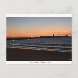 Postal Atardecer en la playa de la Caleta, Cádiz