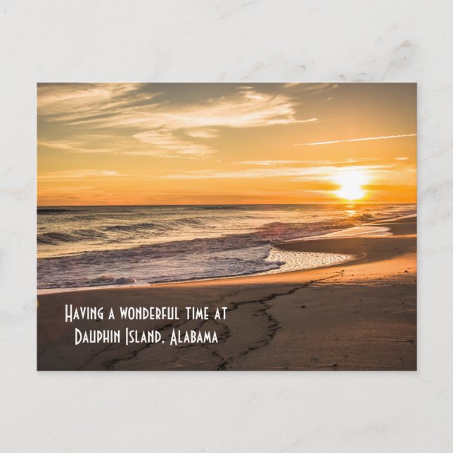 Postal Atardecer en la playa de Postcard en la isla de Da (Anverso)