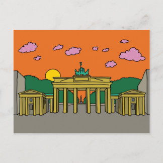 Postal Atardecer en la Puerta de Brandeburgo en Berlín