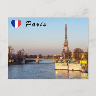 Postal Atardecer en la torre Eiffel y Pont Rouelle - Parí