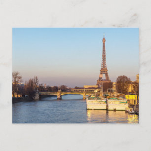 Postal Atardecer en la torre Eiffel y Pont Rouelle - Parí