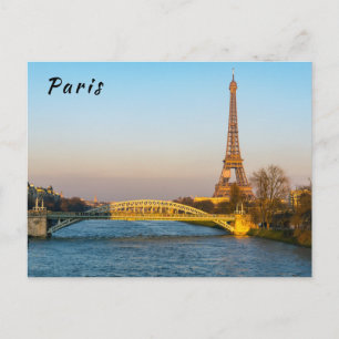Postal Atardecer en la torre Eiffel y Pont Rouelle - Parí