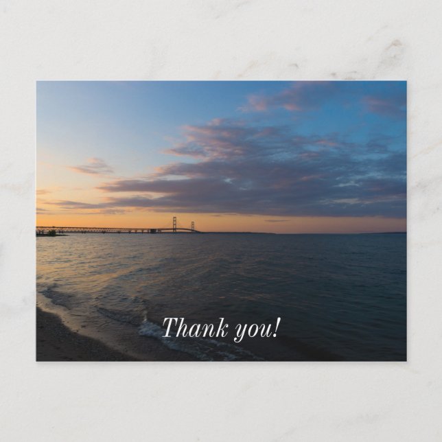 Postal Atardecer en Mackinaw City (Anverso)
