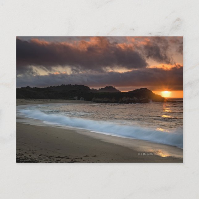 Postal Atardecer en Monastery Beach, Carmel, California (Anverso)