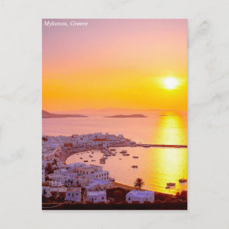 Postal Atardecer en Mykonos, Grecia