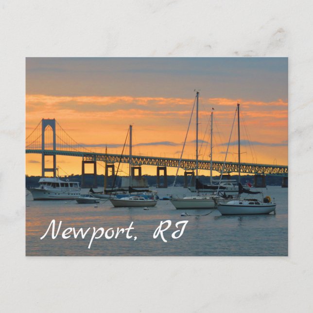 Postal Atardecer en Newport, Isla Rhode (Anverso)