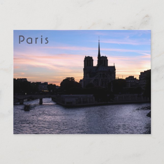 Postal Atardecer en Notre Dame de París (Anverso)