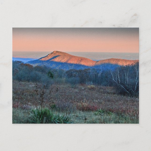Postal Atardecer en Old Rag, Virginia (Anverso)