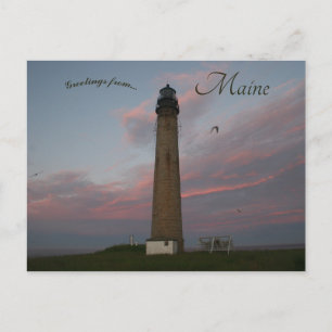 Postal Atardecer en Petit Manan Light Maine
