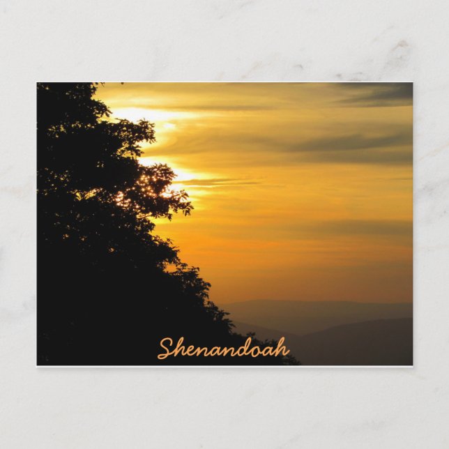 Postal Atardecer en Shenandoah (Anverso)