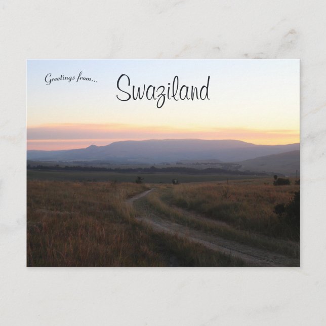 Postal Atardecer en Suazilandia (Anverso)