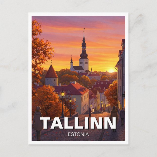Postal Atardecer en Tallín Estonia Viaje (Anverso)