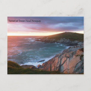 Postal Atardecer en Towan Head Newquay Cornwall England