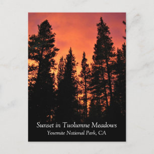 Postal Atardecer en Tuolumne Meadows, Yosemite, CA Postca