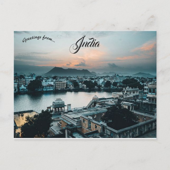 Postal Atardecer en Udaipur India (Anverso)