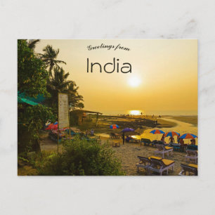 Postal Atardecer en una playa en Goa India