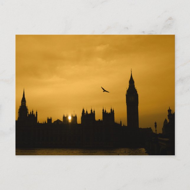 Postal Atardecer en Westminster - Big Ben-London-Postcard (Anverso)